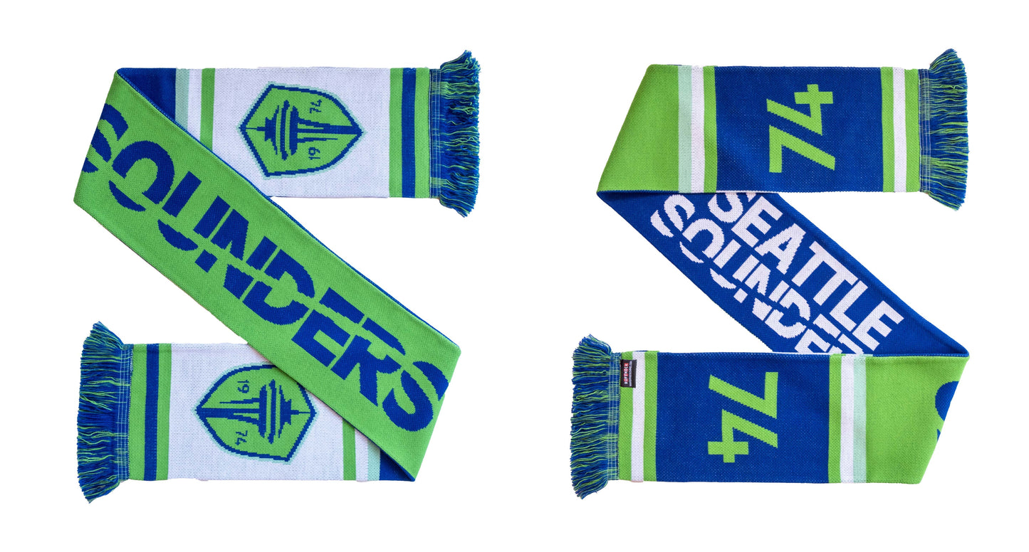 Seattle Sounders Two-Tone Bar Scarf - MLS