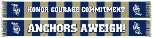NAVY SCARF - Blue and Gold Bars