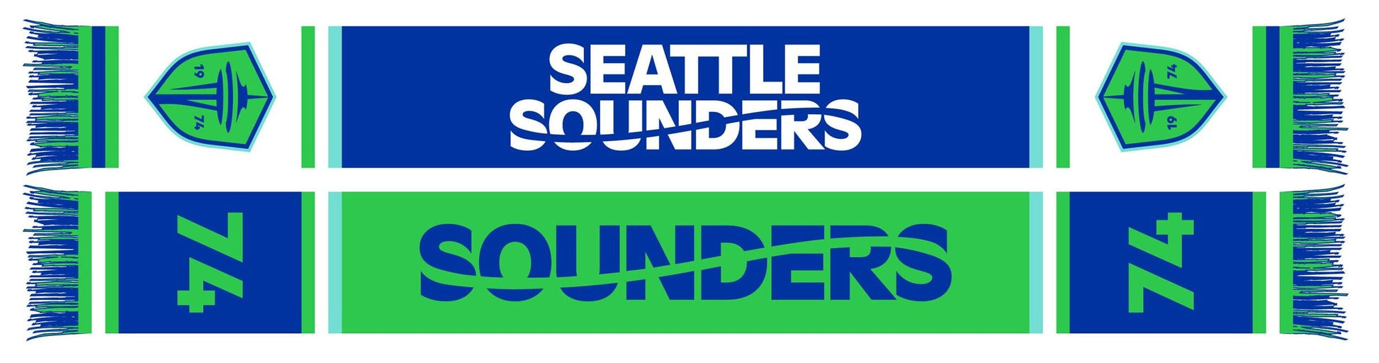 Seattle Sounders Two-Tone Bar Scarf - MLS