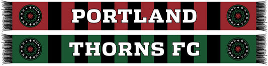PORTLAND THORNS FC SCARF- Red and Green Bar (HD Knit)