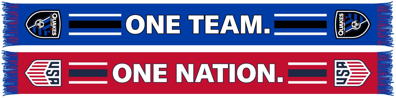 SAN JOSE EARTHQUAKES SCARF- One Nation. One Team. (HD Woven)